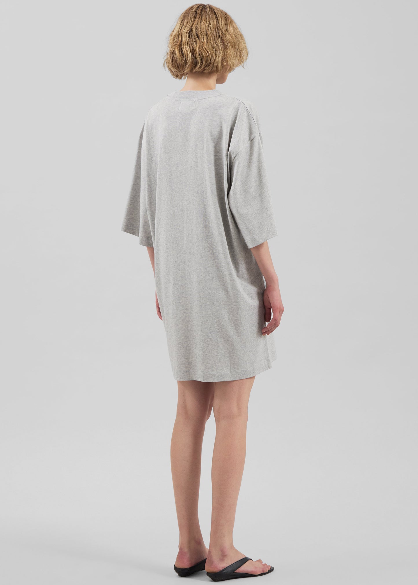 Loulou de Saison Ayaz Oversized T-Shirt Dress - Grey Melange