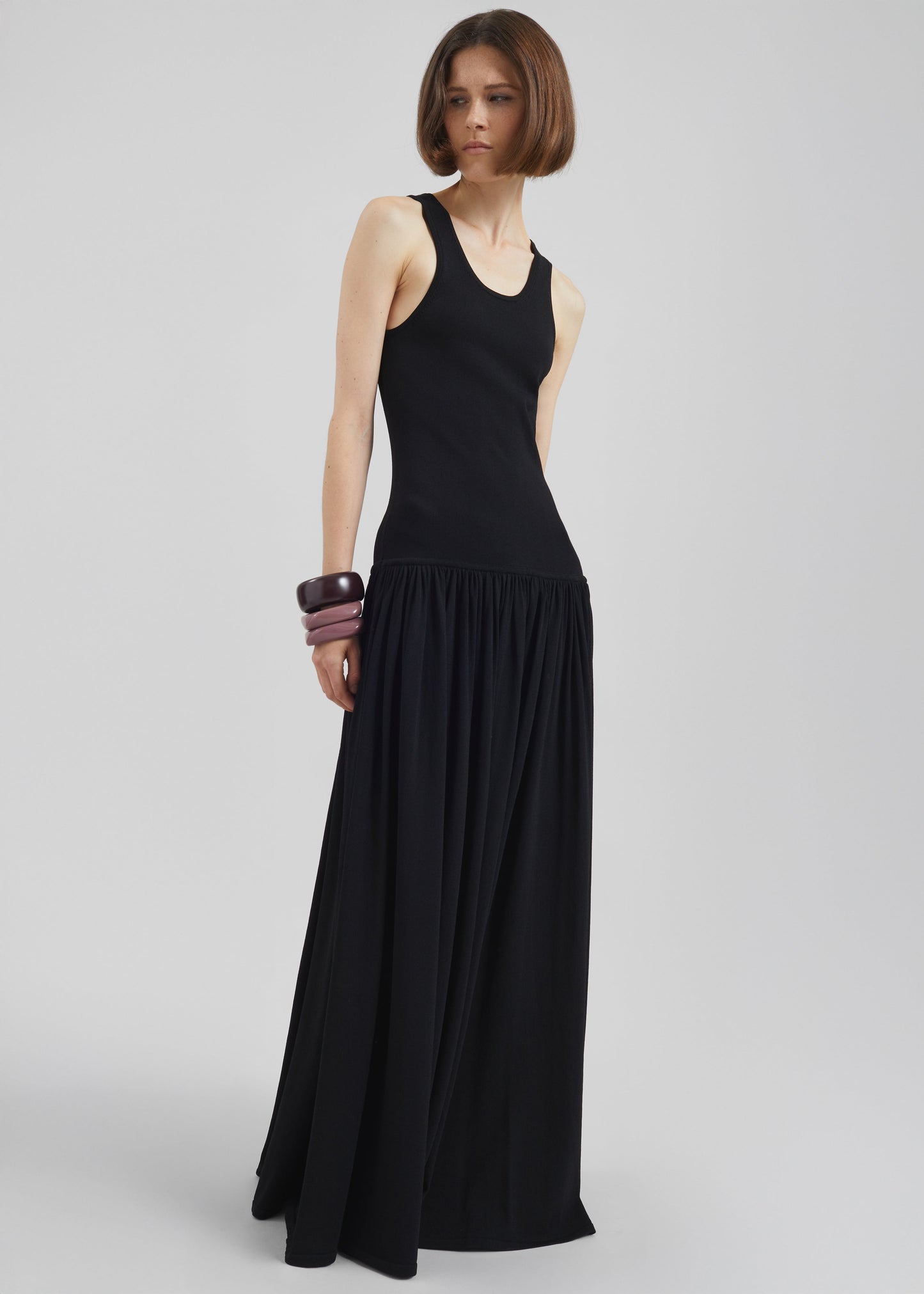 Loulou de Saison Jada Long Jersey Dress - Black