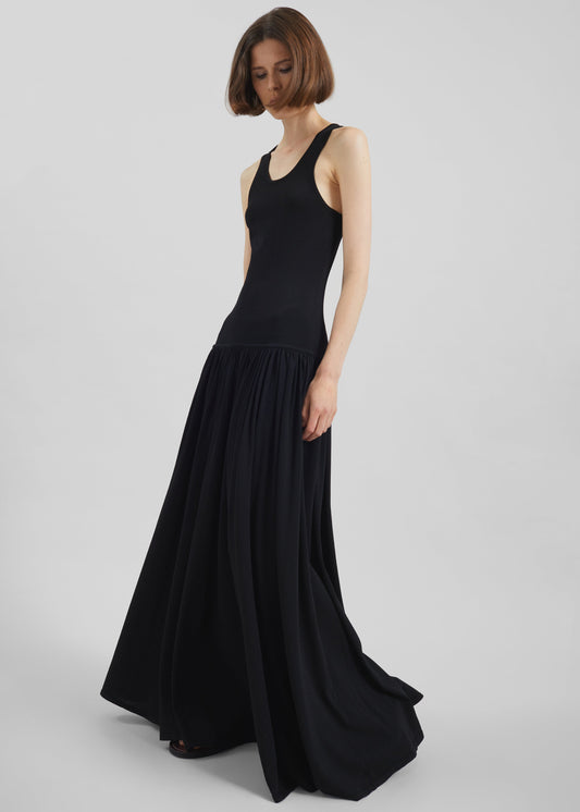 Loulou de Saison Jada Long Jersey Dress - Black