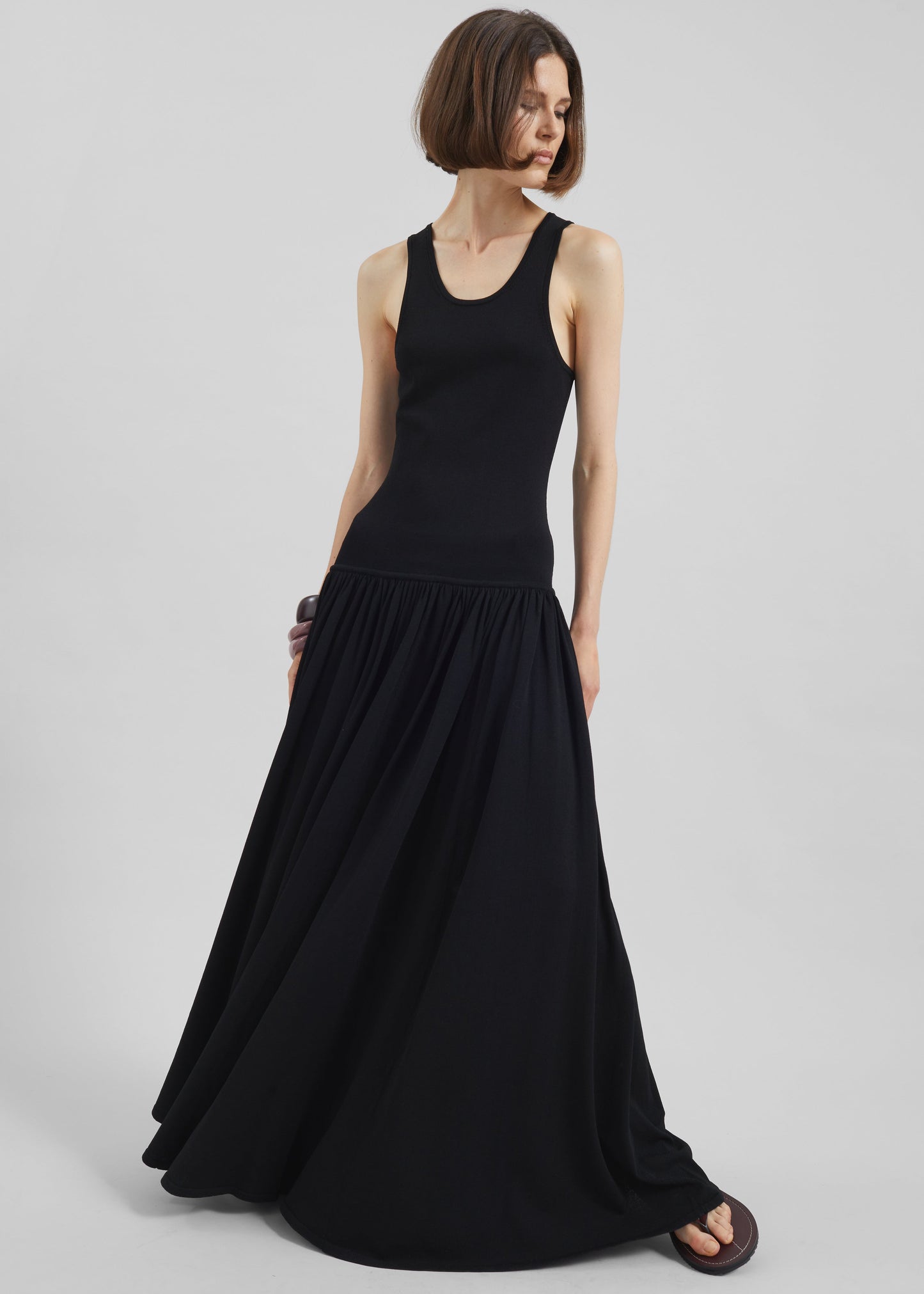 Loulou de Saison Jada Long Jersey Dress - Black