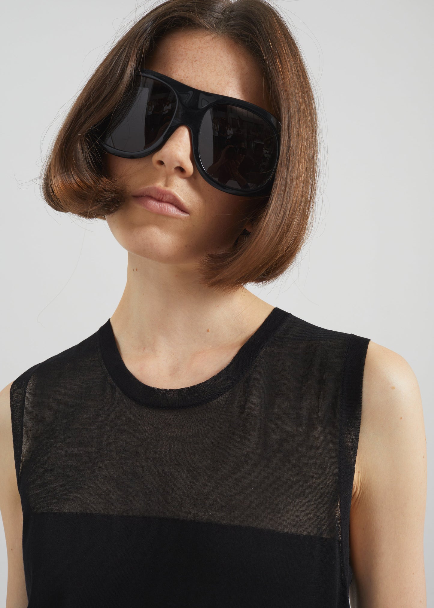 Loulou de Saison Philae Sheer Jersey Dress - Black