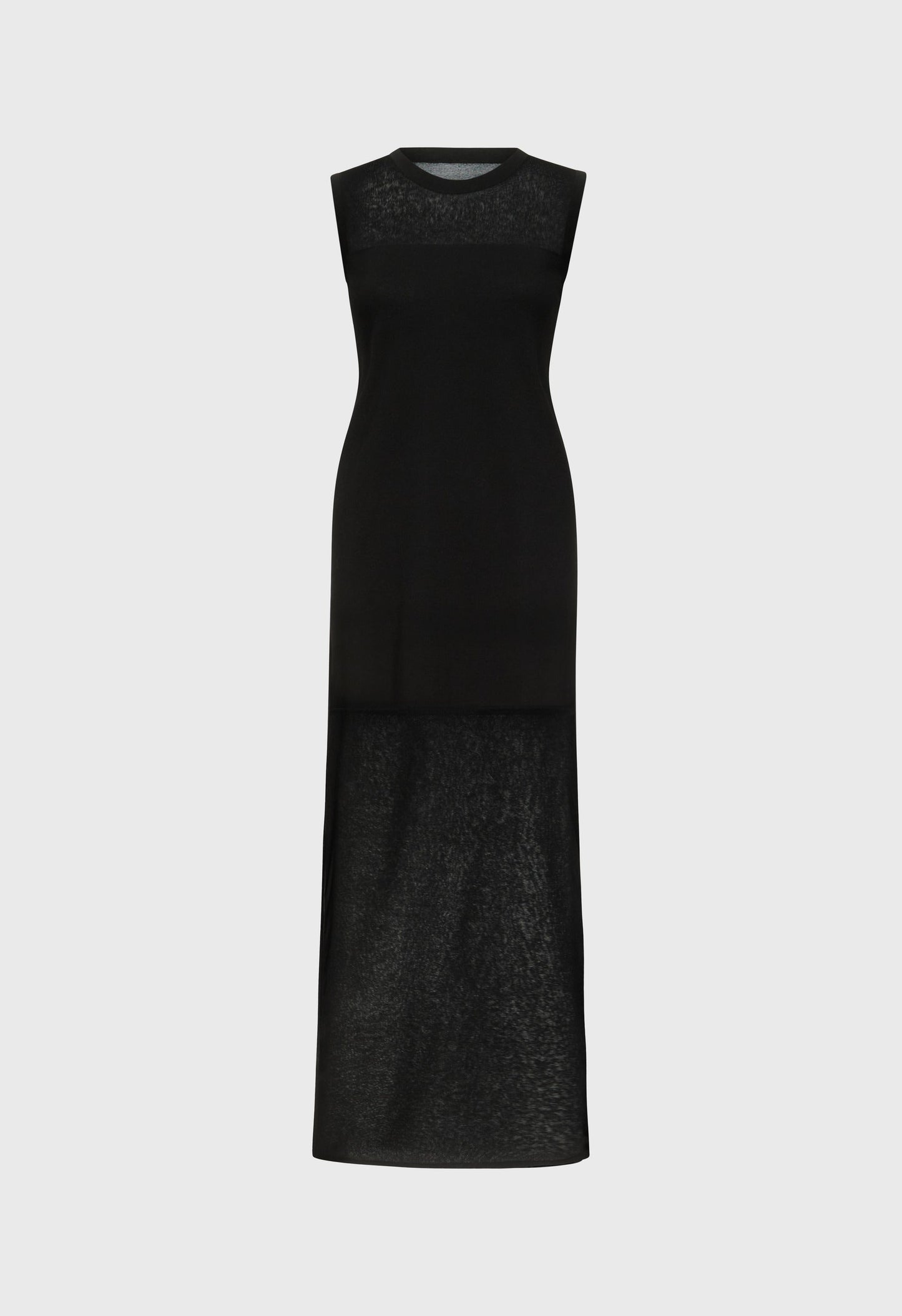 Loulou de Saison Philae Sheer Jersey Dress - Black