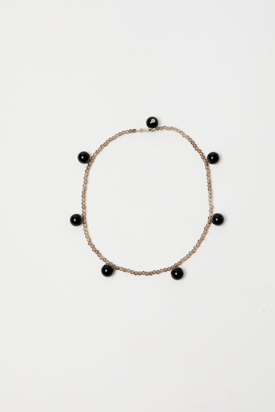 Mussels and Muscles Dew Necklace in Smoky Quartz and Onyx