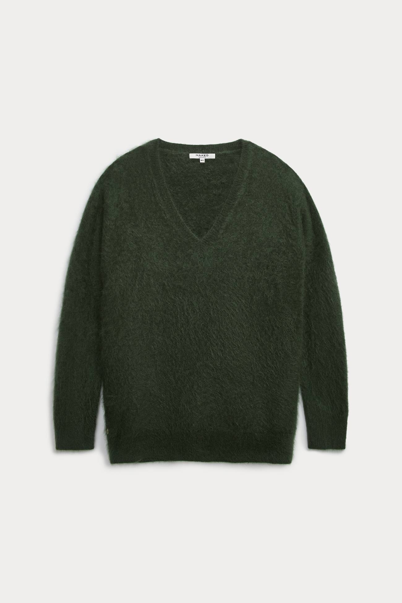 GLADYS BRUSHED CASHMERE V-NECK SWEATER