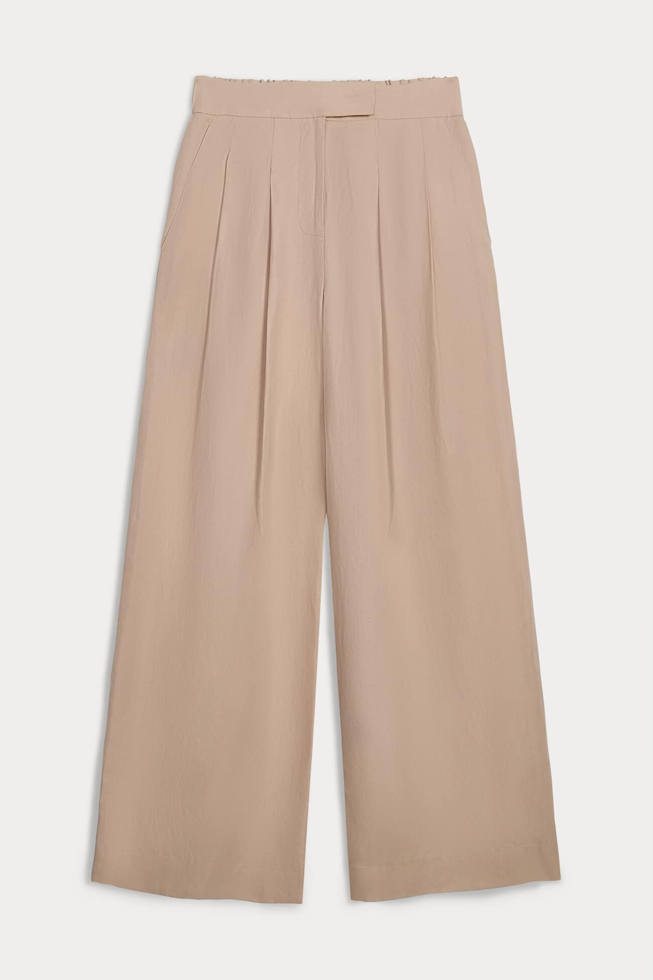 LEYNA SILK LINEN WIDE LEG PANT
