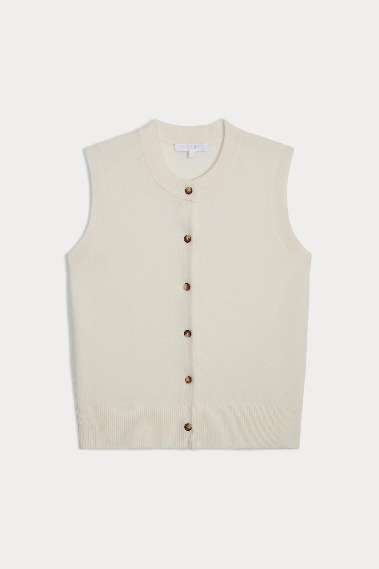 EMMALINE BUTTON-UP CASHMERE SWEATER VEST