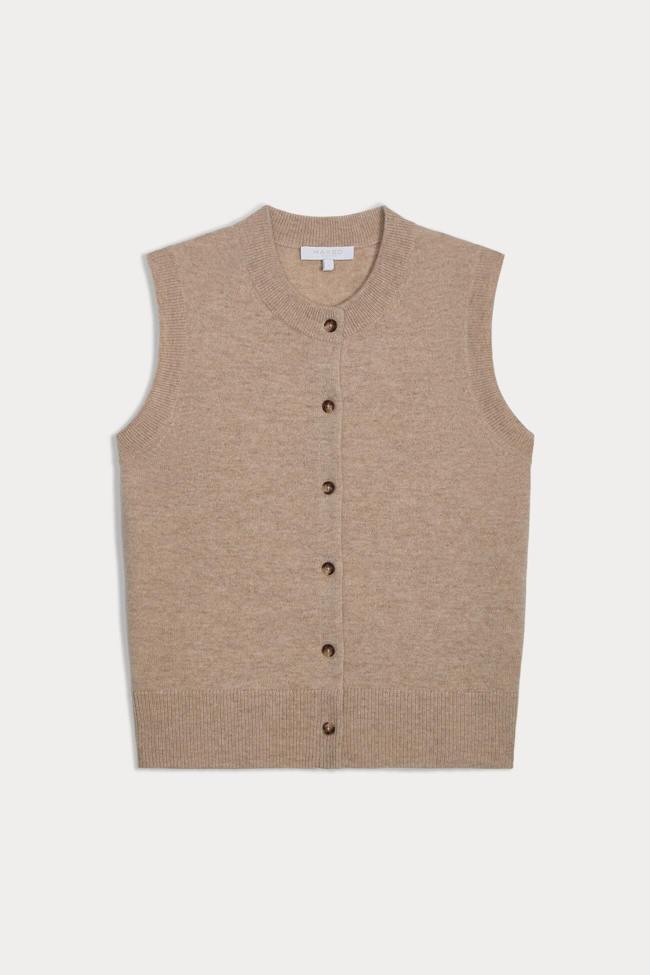 EMMALINE BUTTON-UP CASHMERE SWEATER VEST