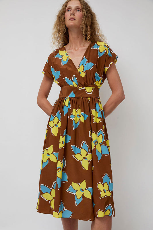 No.6 Scarlett Wrap Dress in Tobacco Stargazer