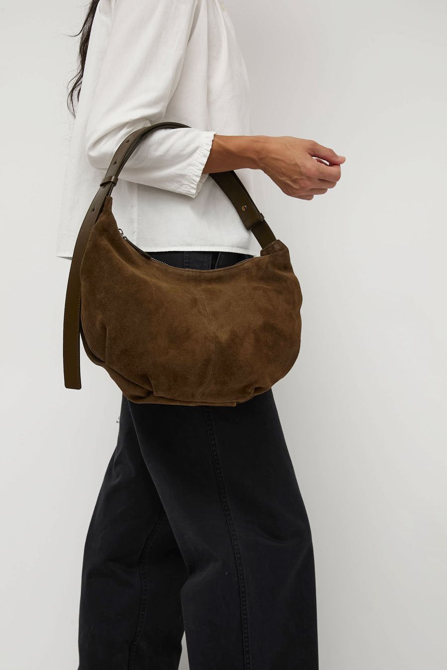 Nothing Written HT Suede Shoulder Bag in Caramel