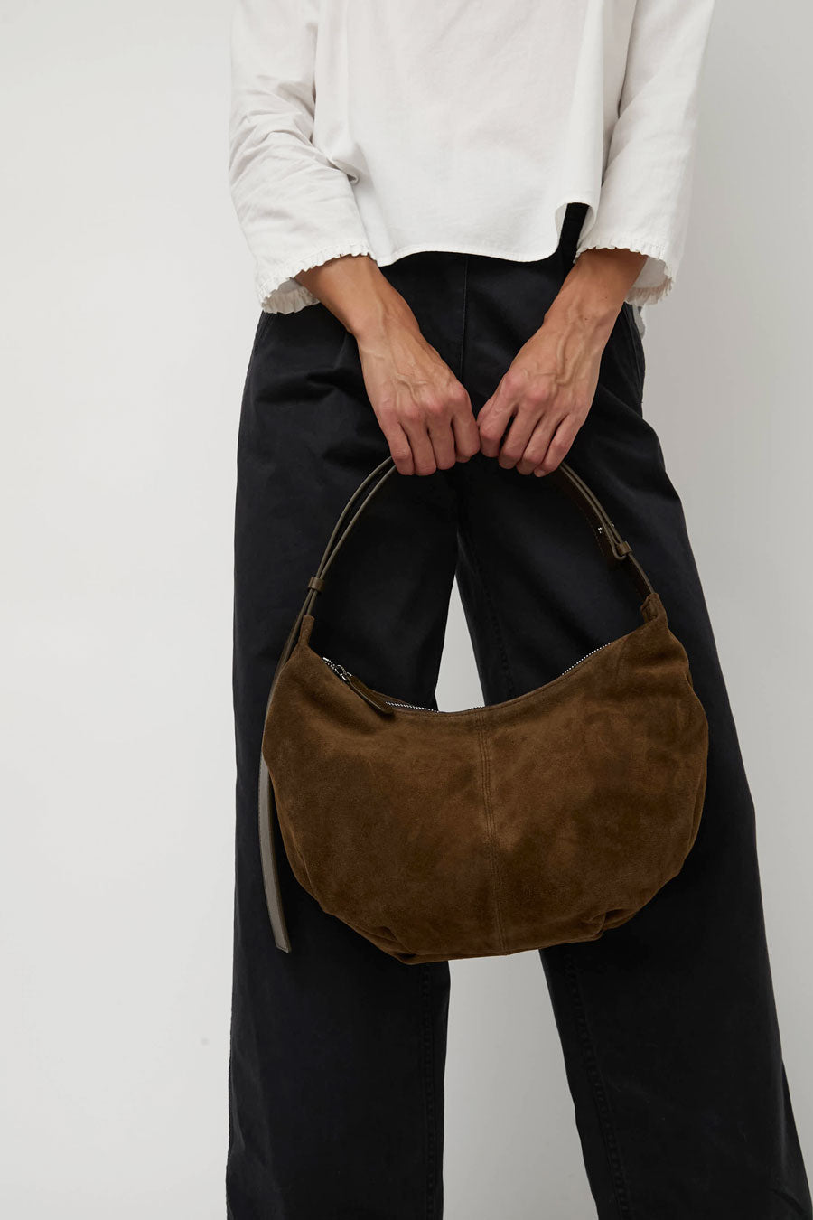 Nothing Written HT Suede Shoulder Bag in Caramel