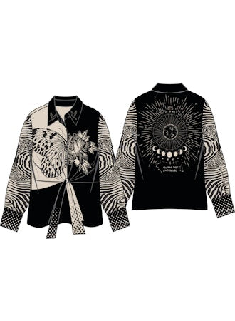 Reyna Black Magic Tie Waist Shirt