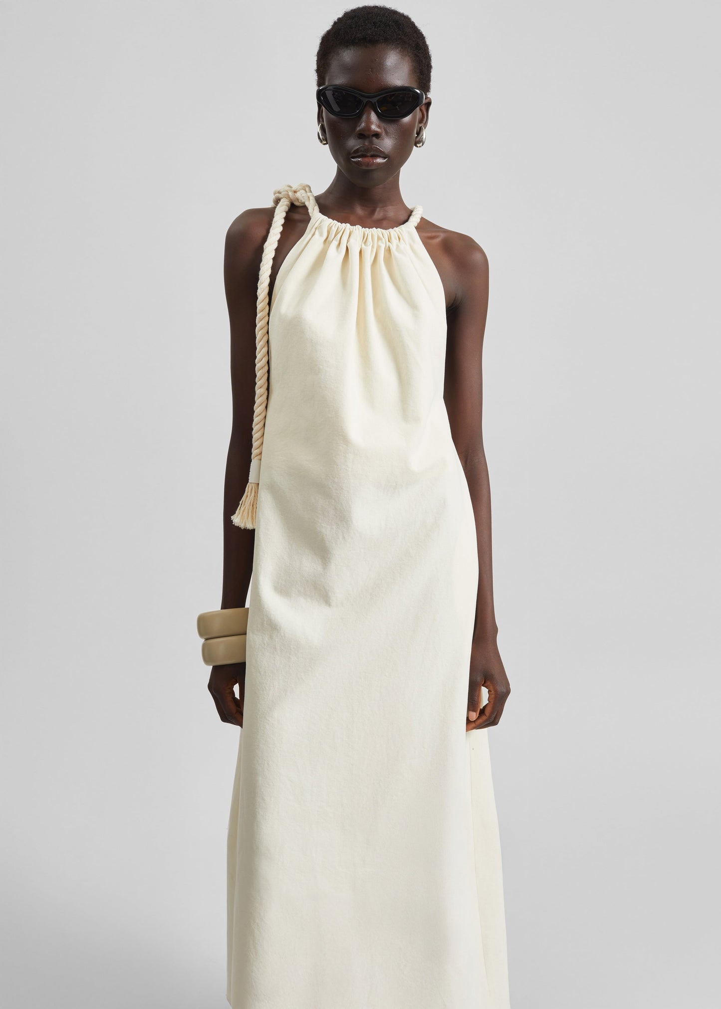 Sarnico Rope-Tie Halter Dress - Cream