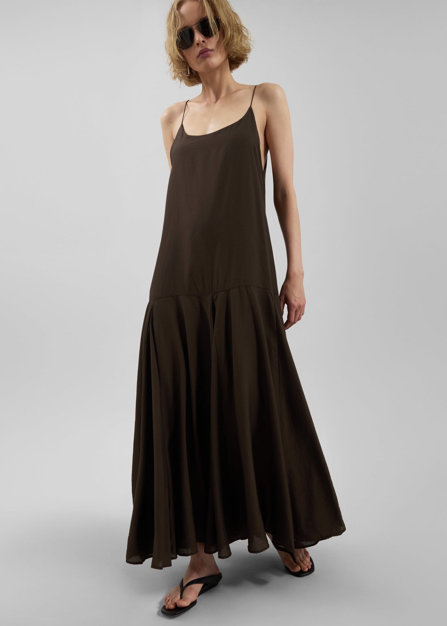 Savenay Drop-Waist Maxi Dress - Brown