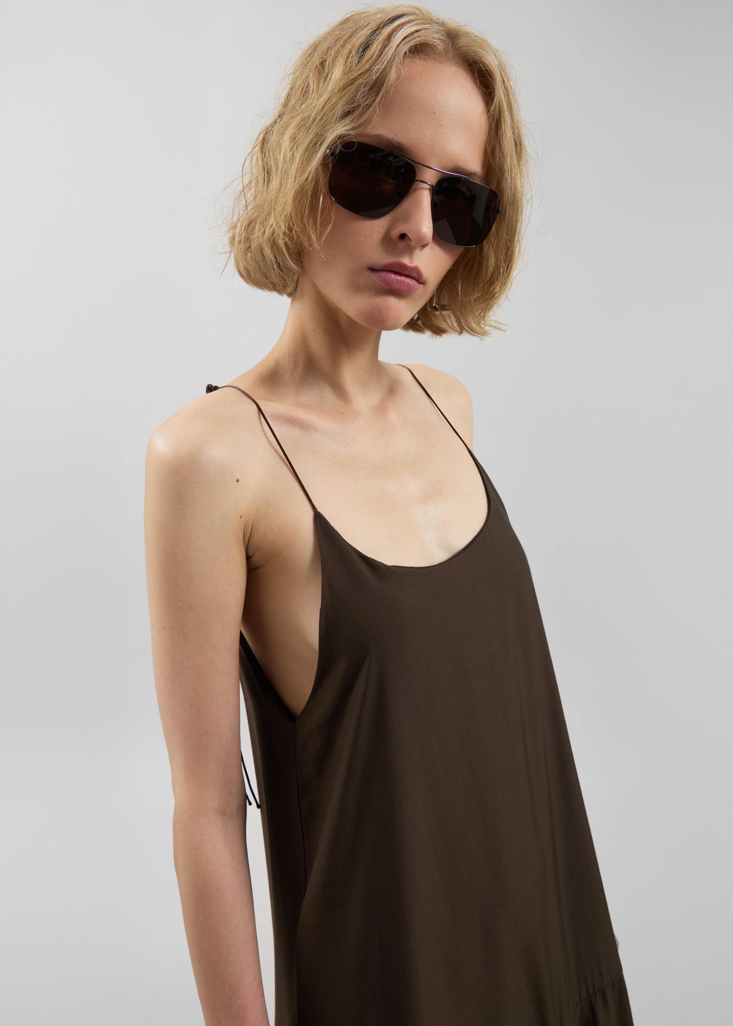 Savenay Drop-Waist Maxi Dress - Brown
