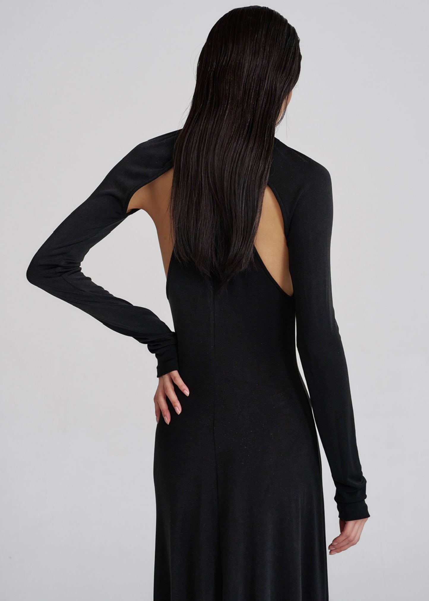 Seskin Evening Maxi Dress - Black