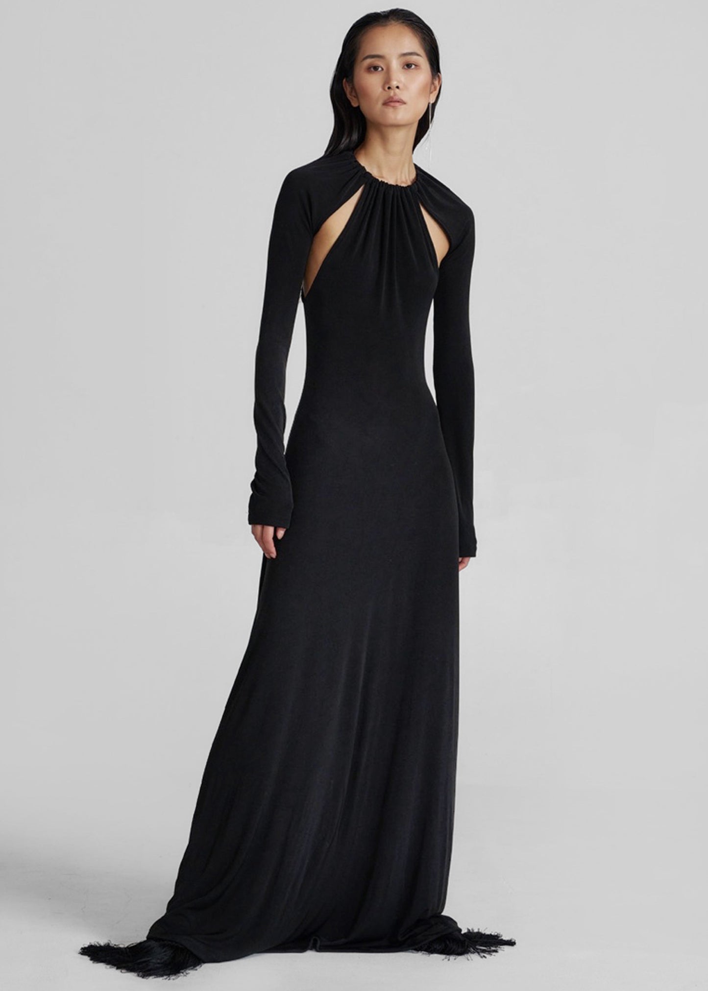 Seskin Evening Maxi Dress - Black