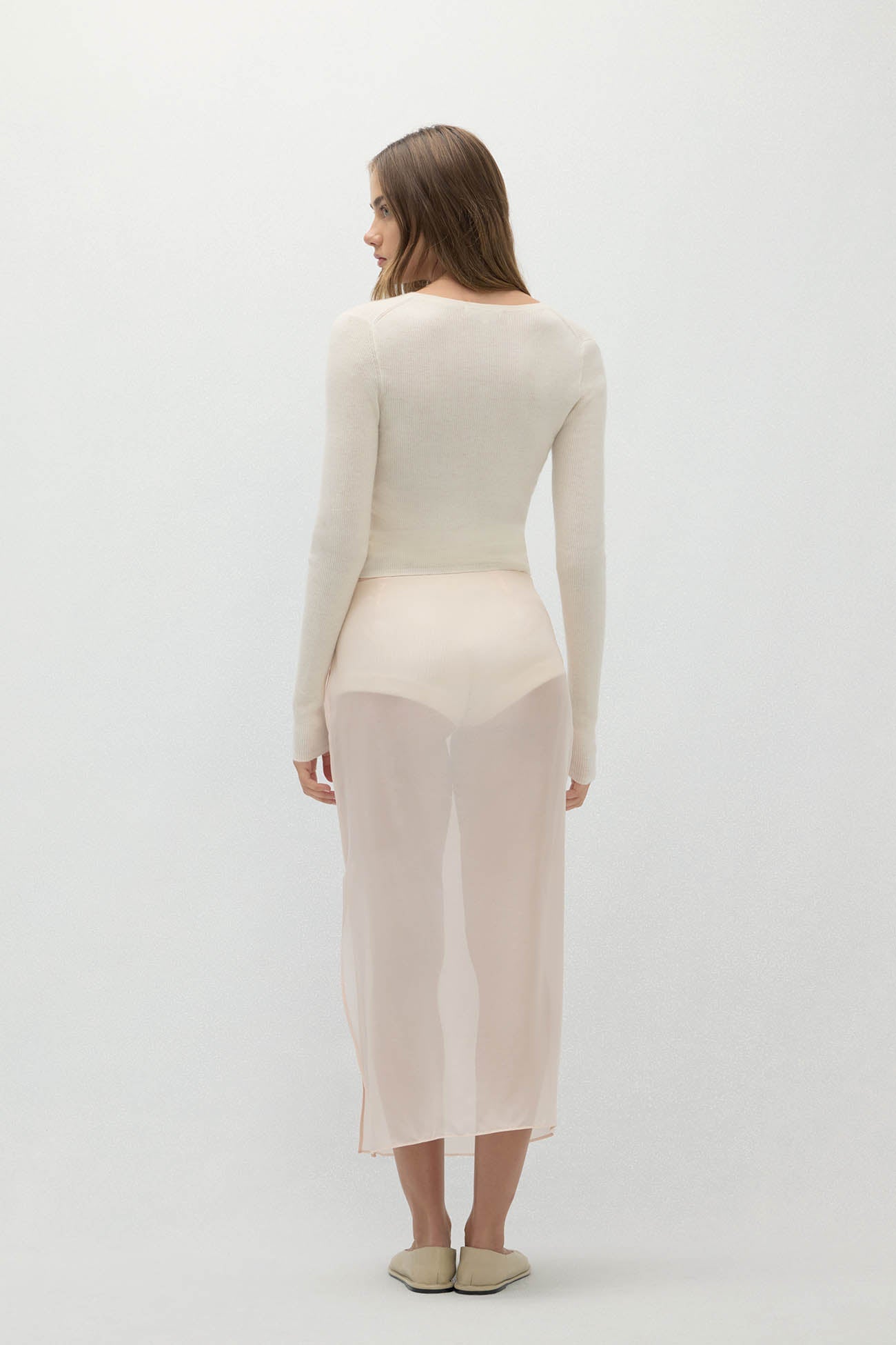 MARISSA SILK ORGANZA MIDI SKIRT