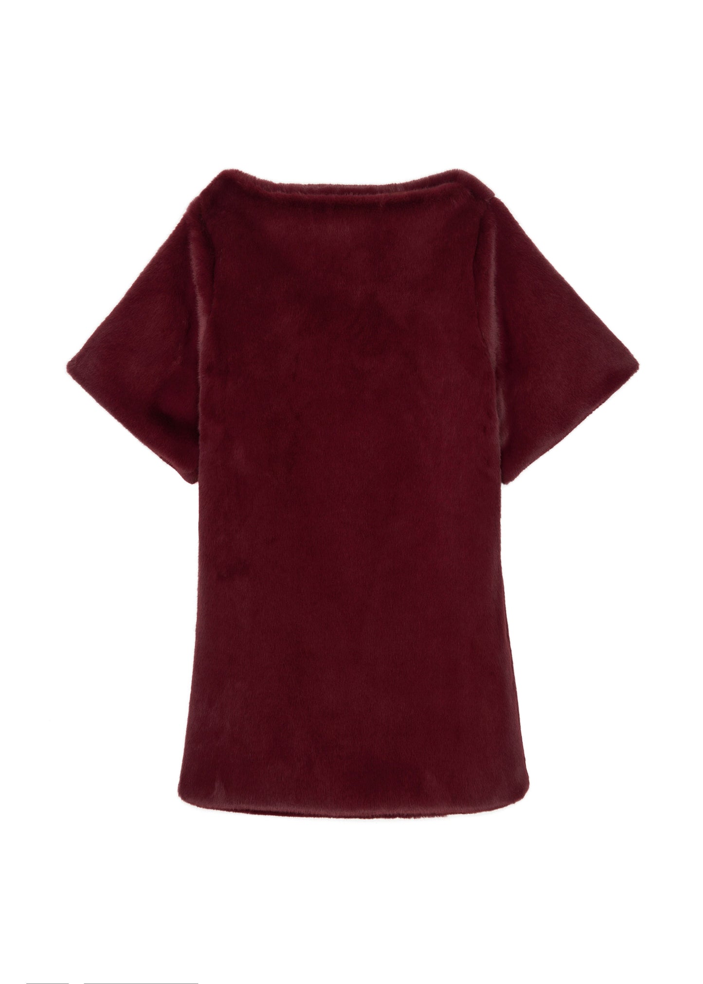 Stauben Faux Fur Mini Dress - Burgundy