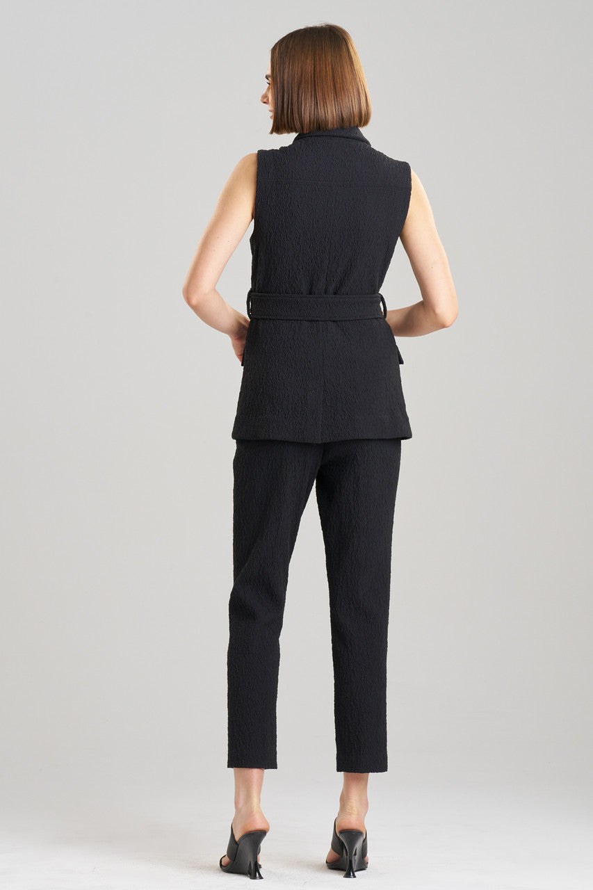 Stretch Texture Jacquard Sleeveless Jacket