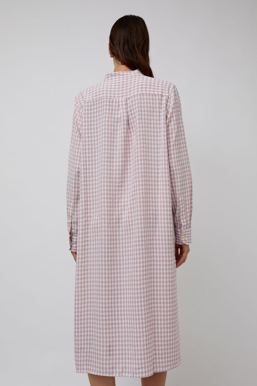 Sultan Wash Blouse Dress Vichy in Rose Pale