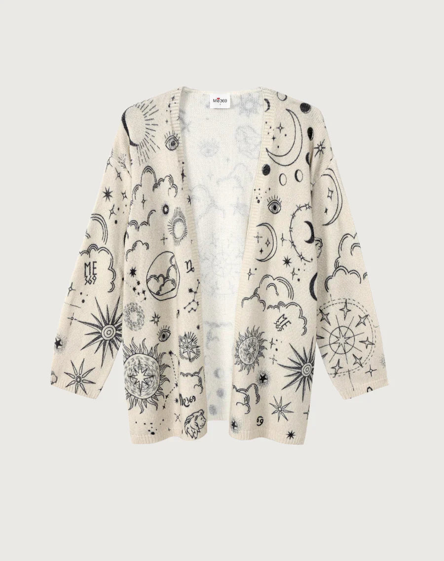 Me369 Mykonos Printed Cardigan Zodiac