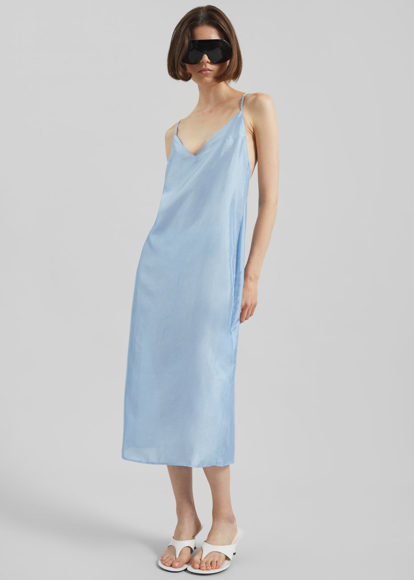 Vence Slip Dress - Dusty Blue