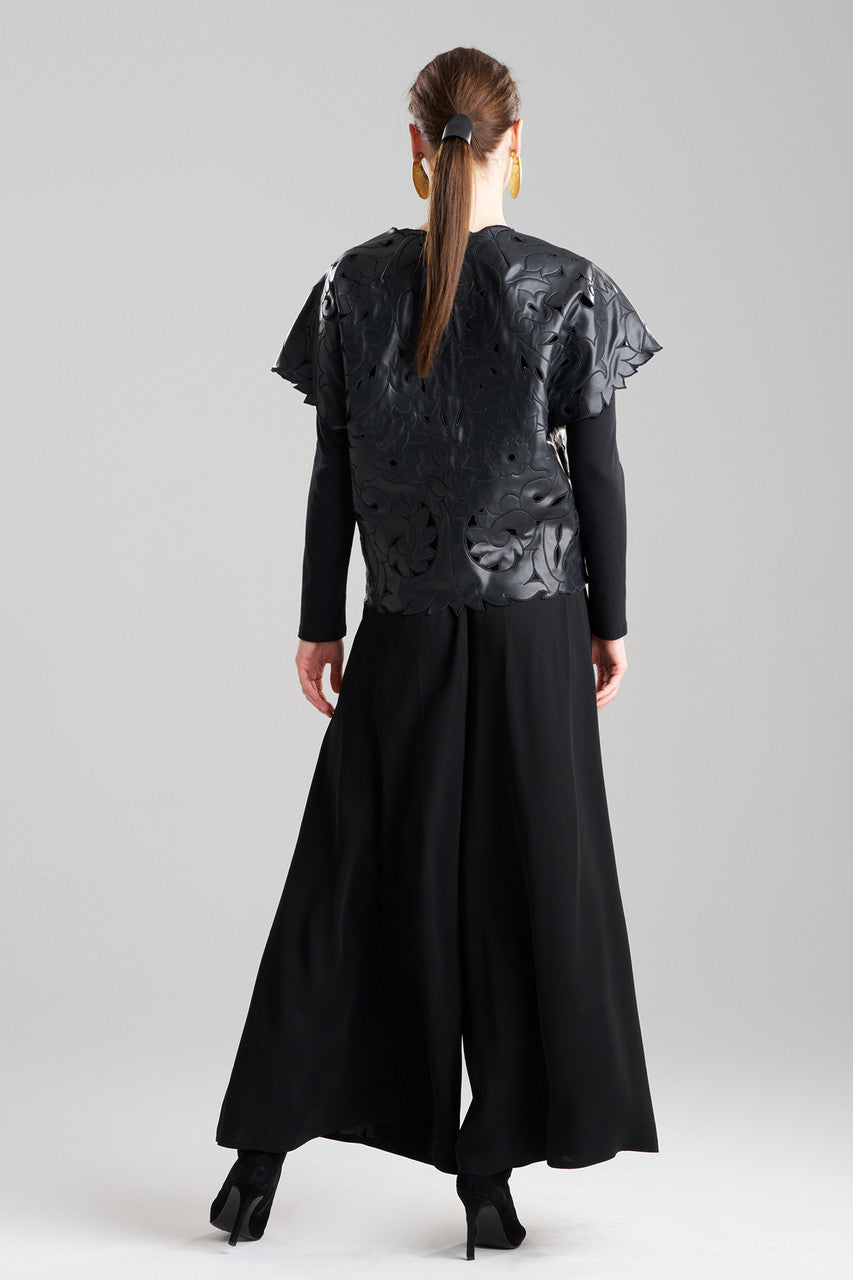 Vegan Luxe Lambskin Embroidered Vest