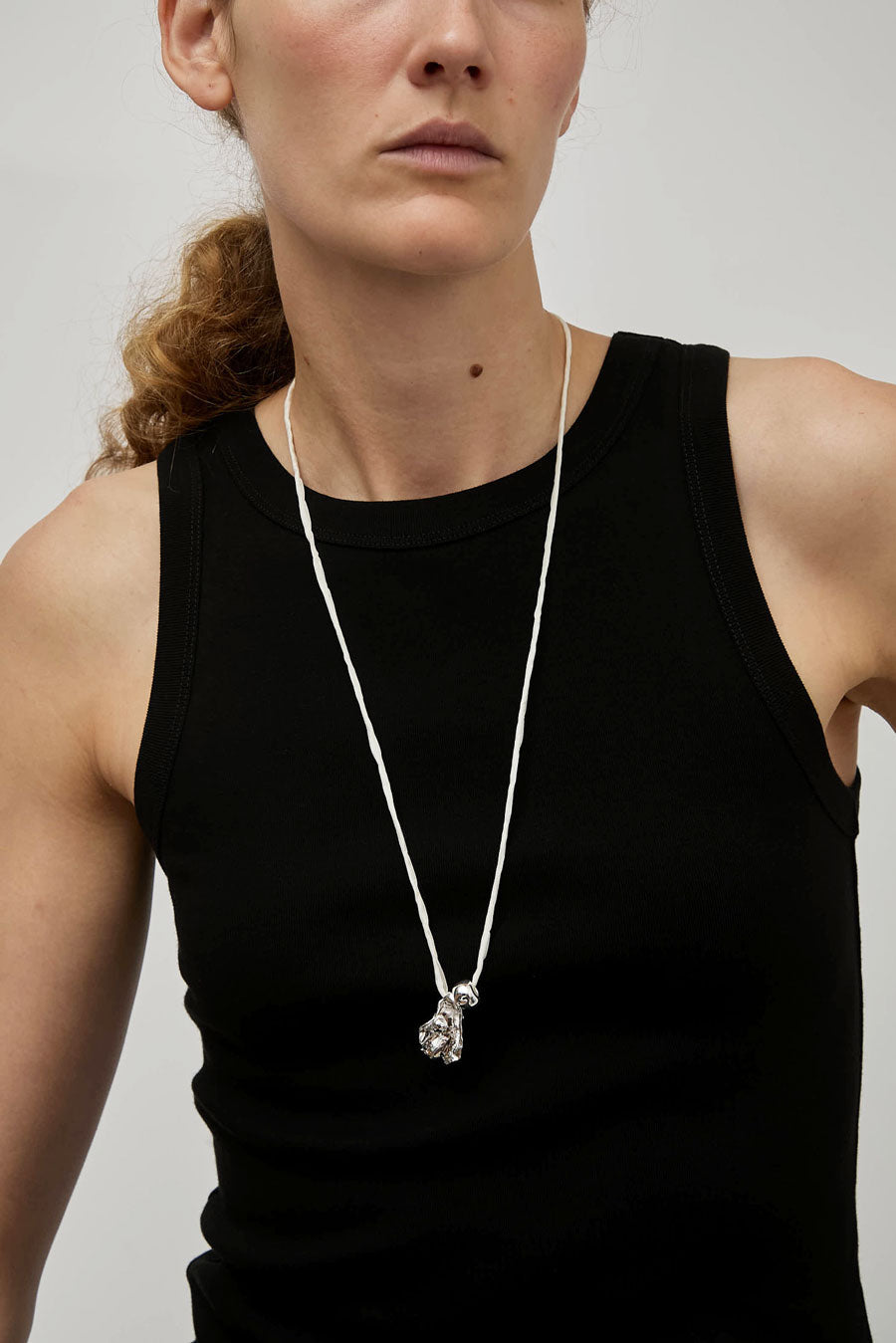 Wolf Circus Maya Necklace in Silver on Cream Cord