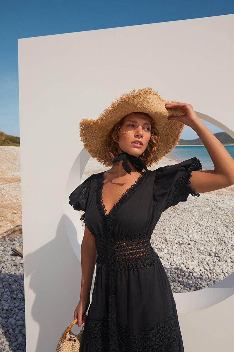 Charo Ruiz Clemence V-Neck Long Dress