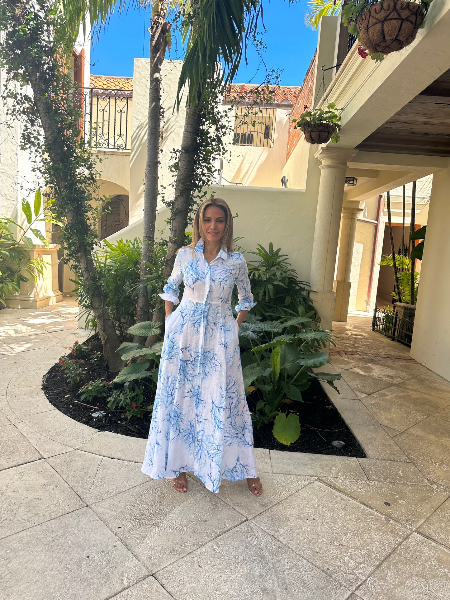 Shirt Dress New Linen Printed