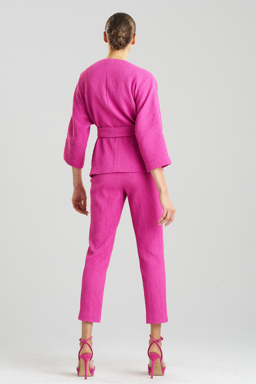 Textured Cotton Jacquard Belted Jacket