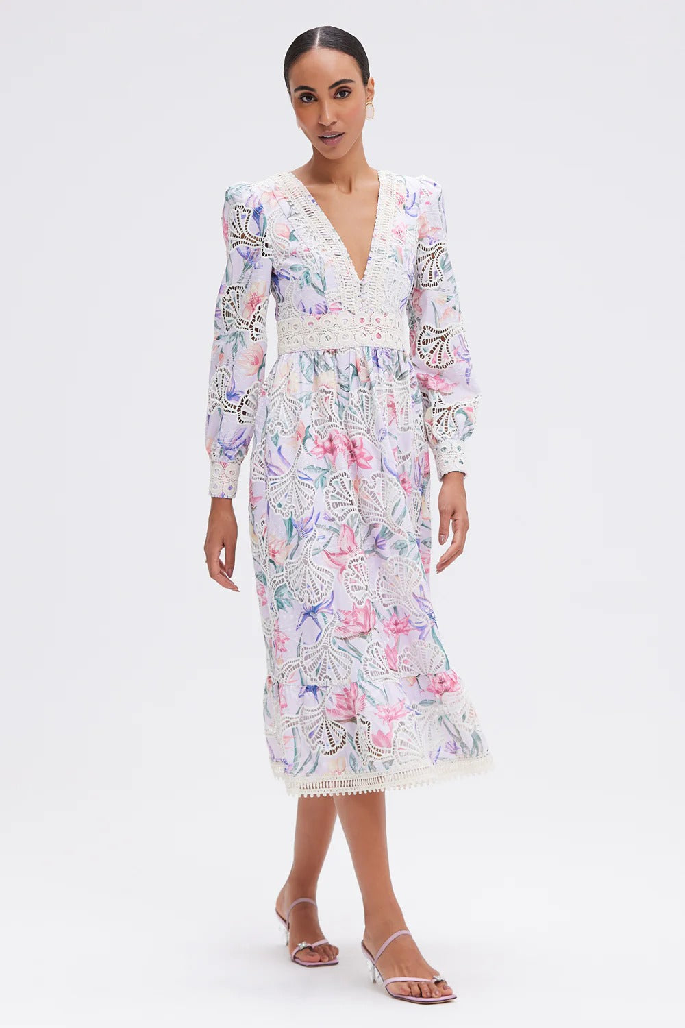 PatBo Amarylis Embroidered Midi Dress
