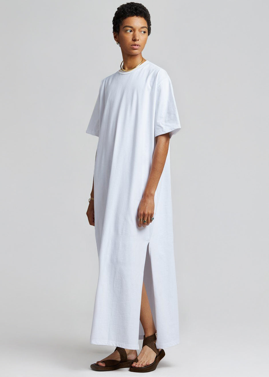 Lou Oversized Tee Dress - Optic White