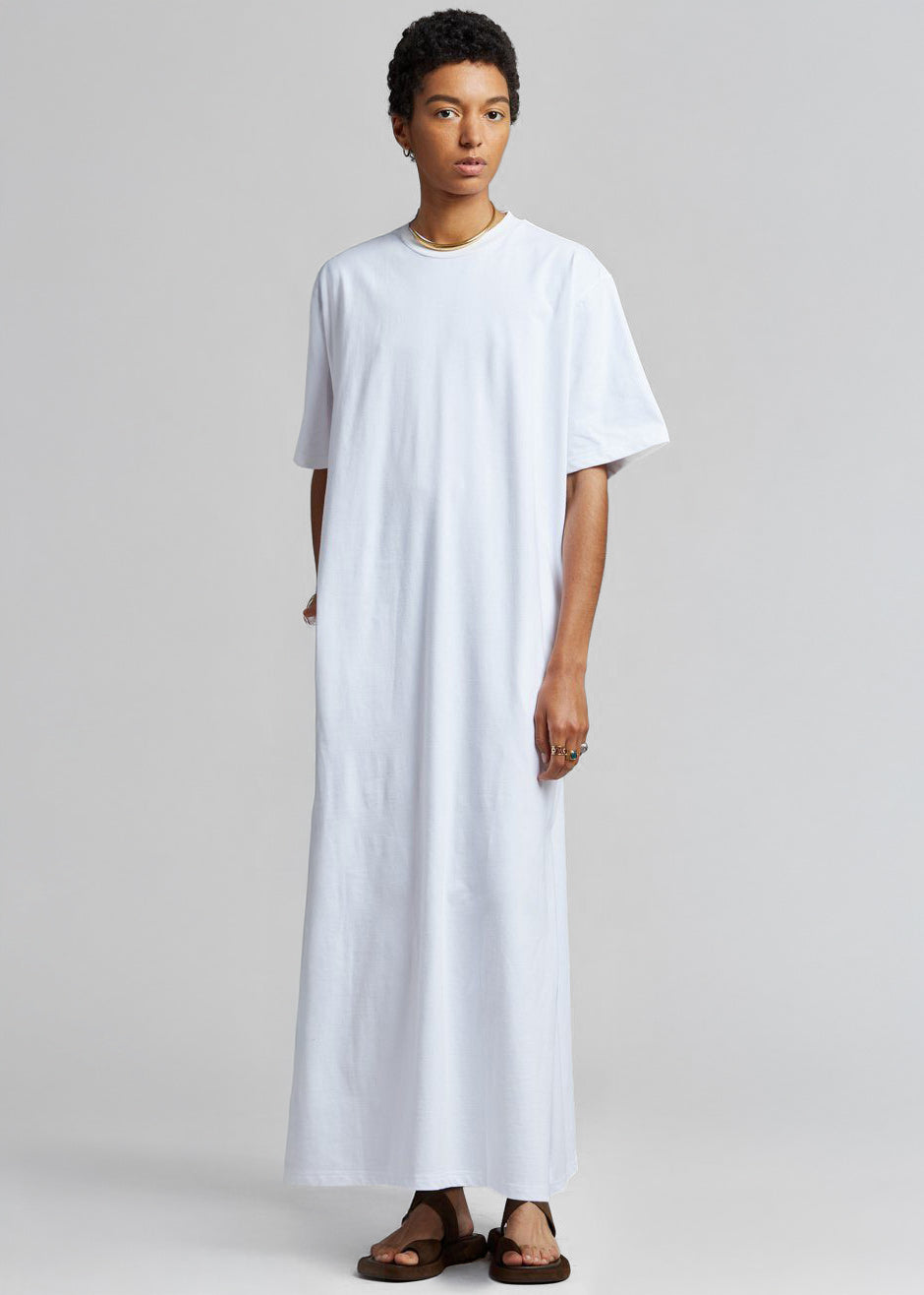 Lou Oversized Tee Dress - Optic White