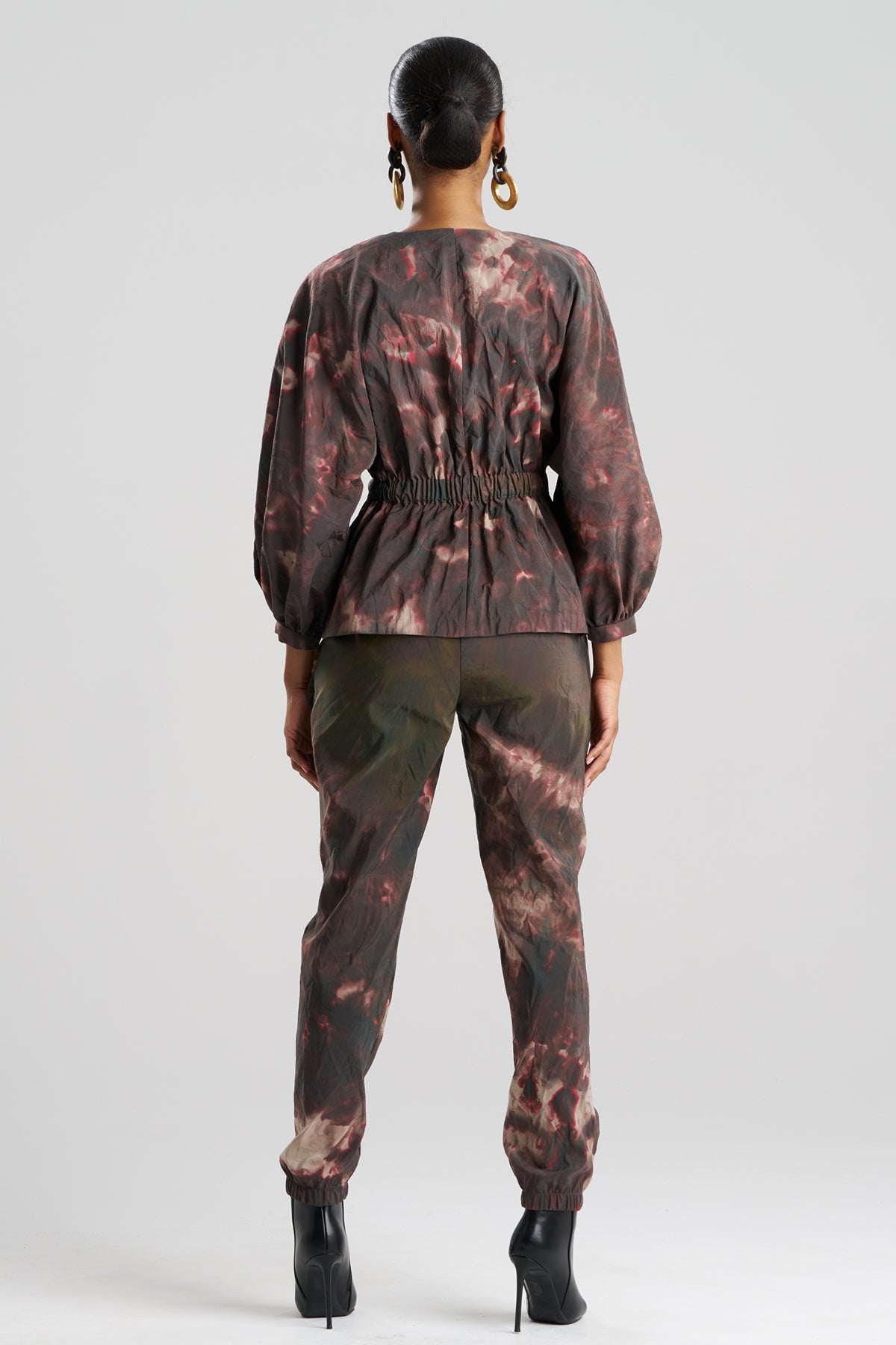 Niji Tie Dye Taffeta Voluminous Sleeve Jacket