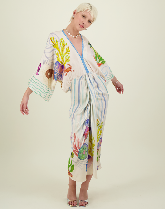 Me369 Sophia Magic Ocean Kimono Dress