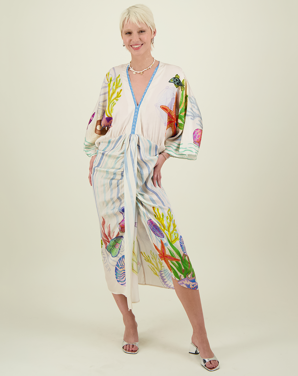 Me369 Sophia Magic Ocean Kimono Dress