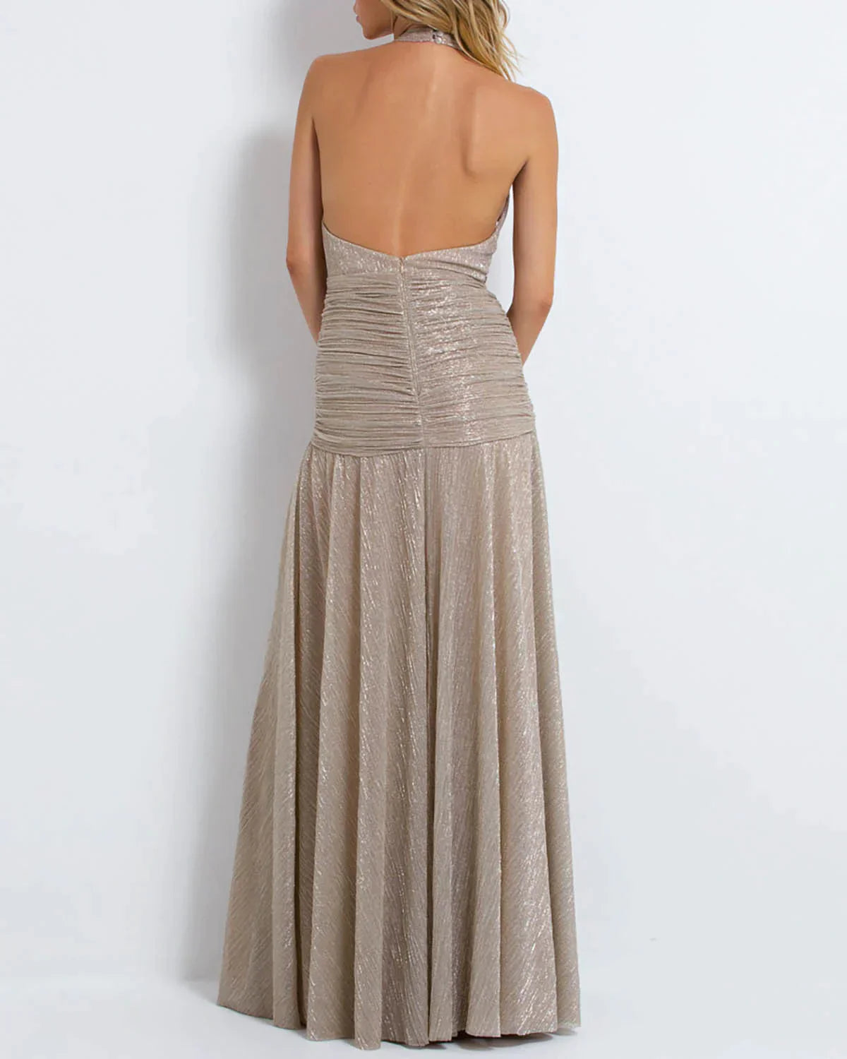 PatBo Lurex Draped Maxi Dress