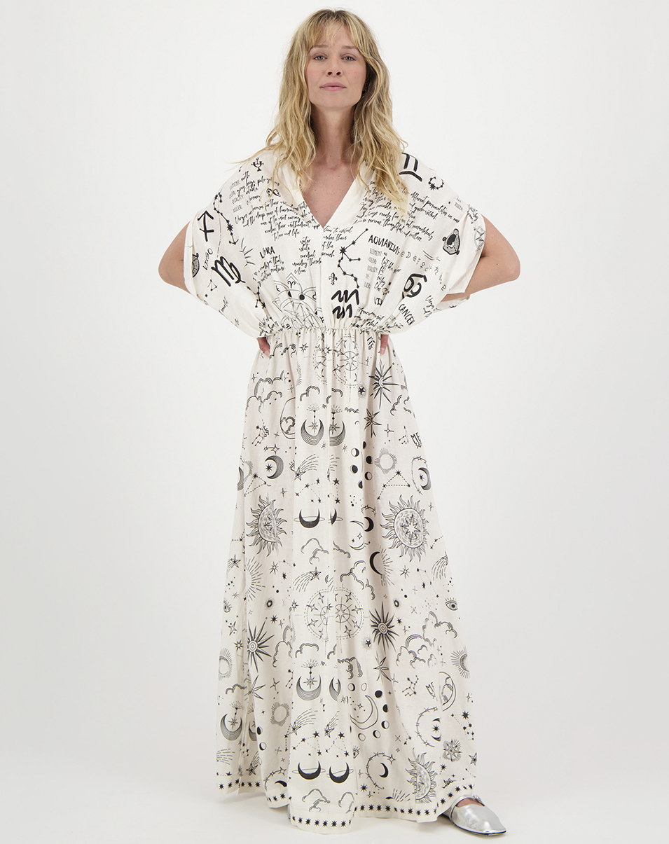 Me369 Rose Kaftan Dress Zodiac