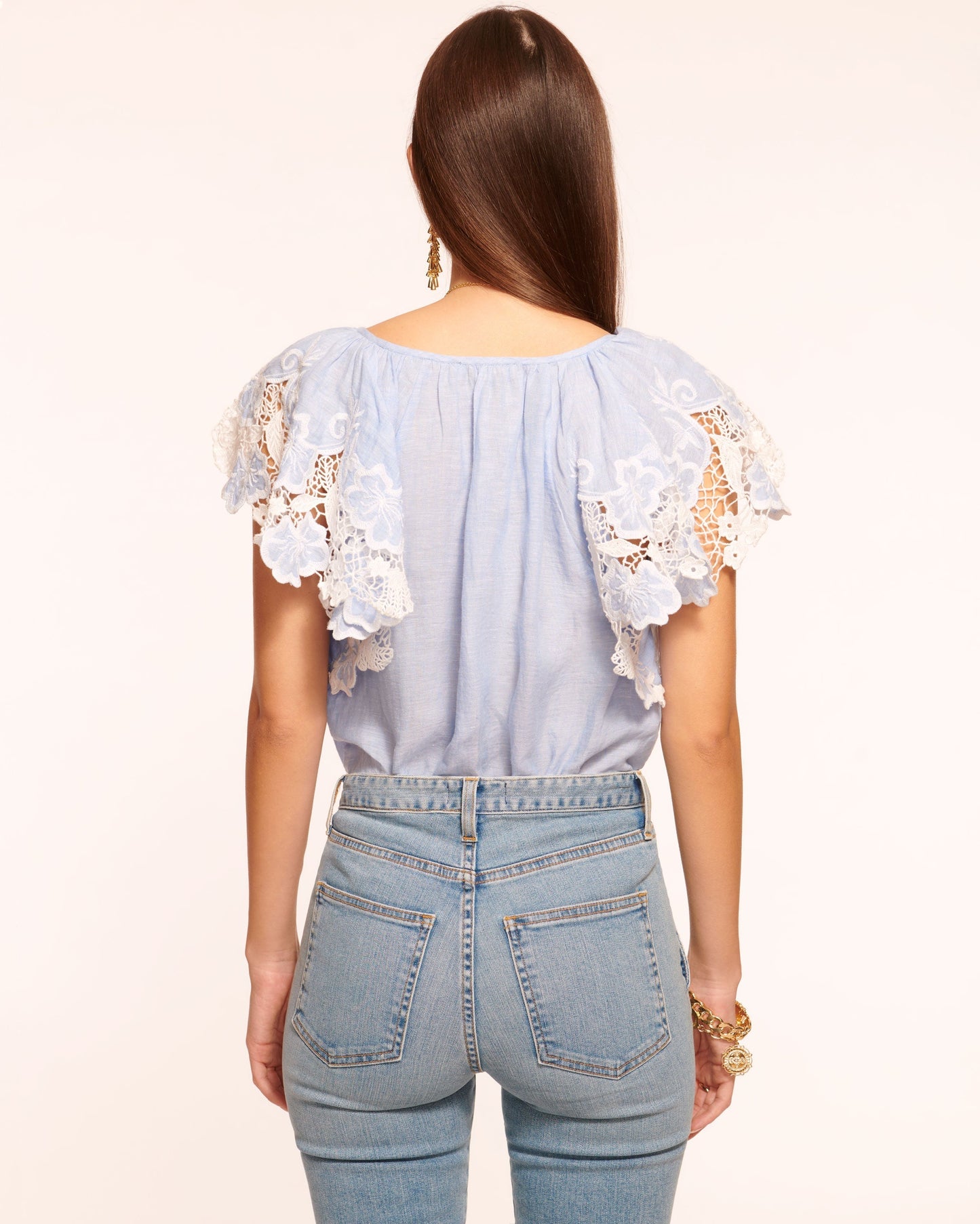 Ramy Brooke Hilary Chambray Linen Top