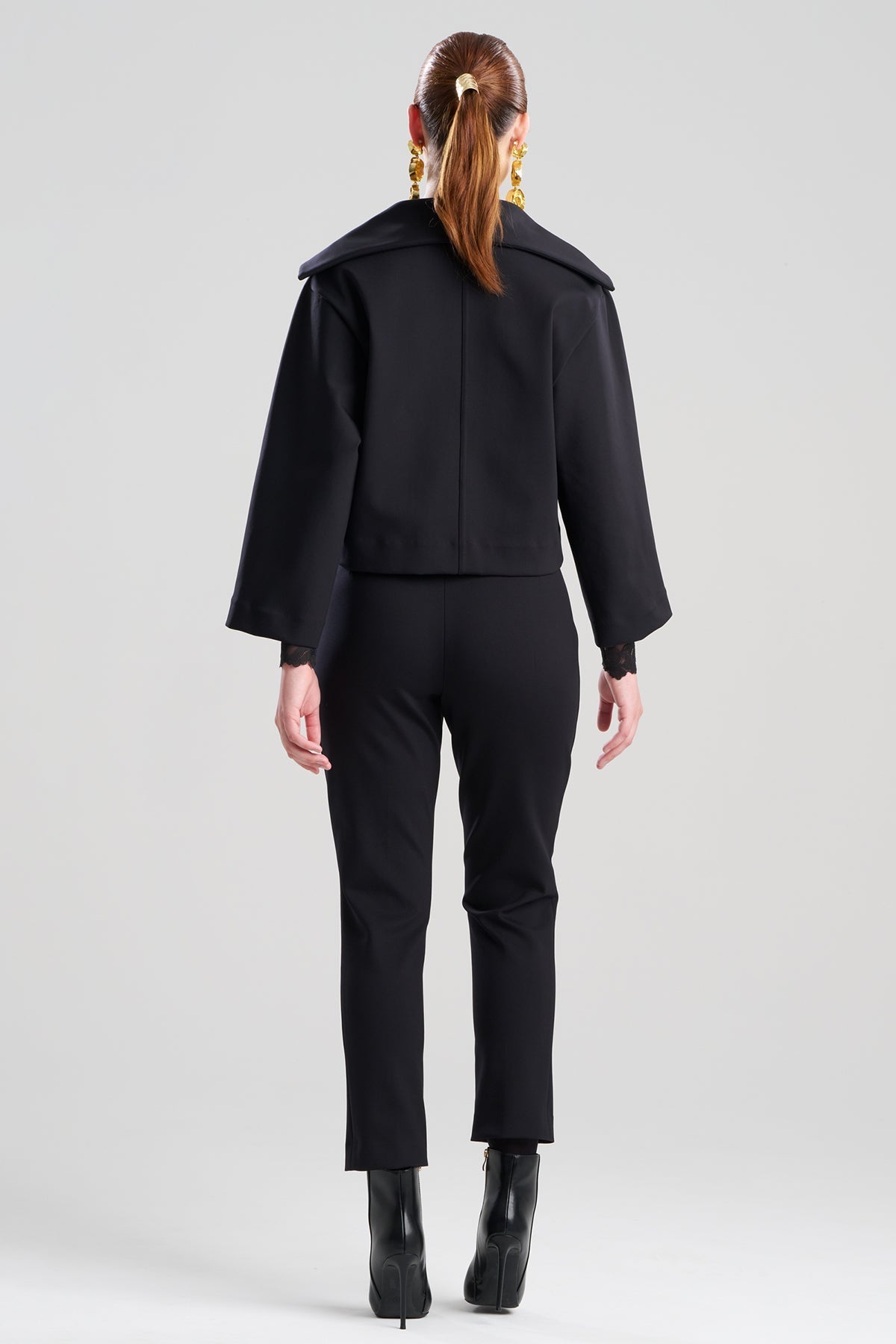 Techno Crepe Stand Collar Jacket
