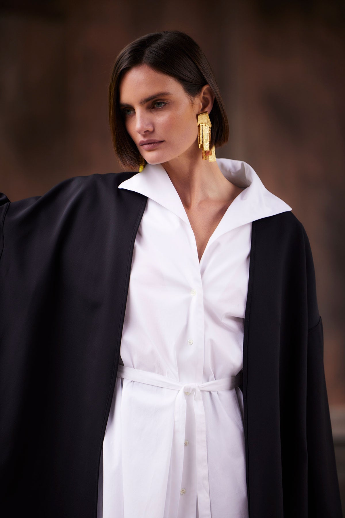 Techno Crepe Trapeze Coat