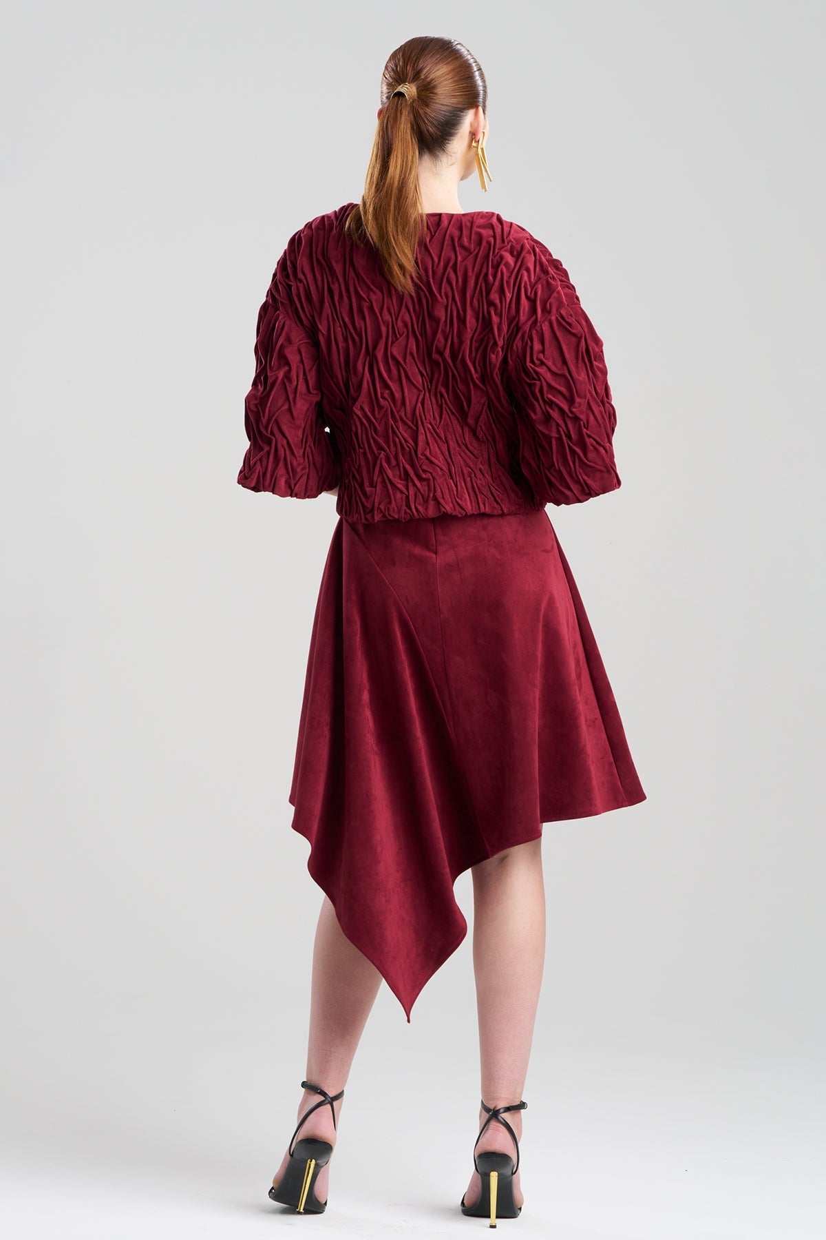 Vegan Luxe Suede Texture Embroidered Jacket