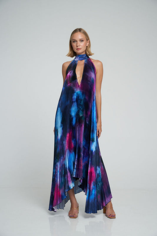 L’idée Opera Gown Lumiere Print Navy